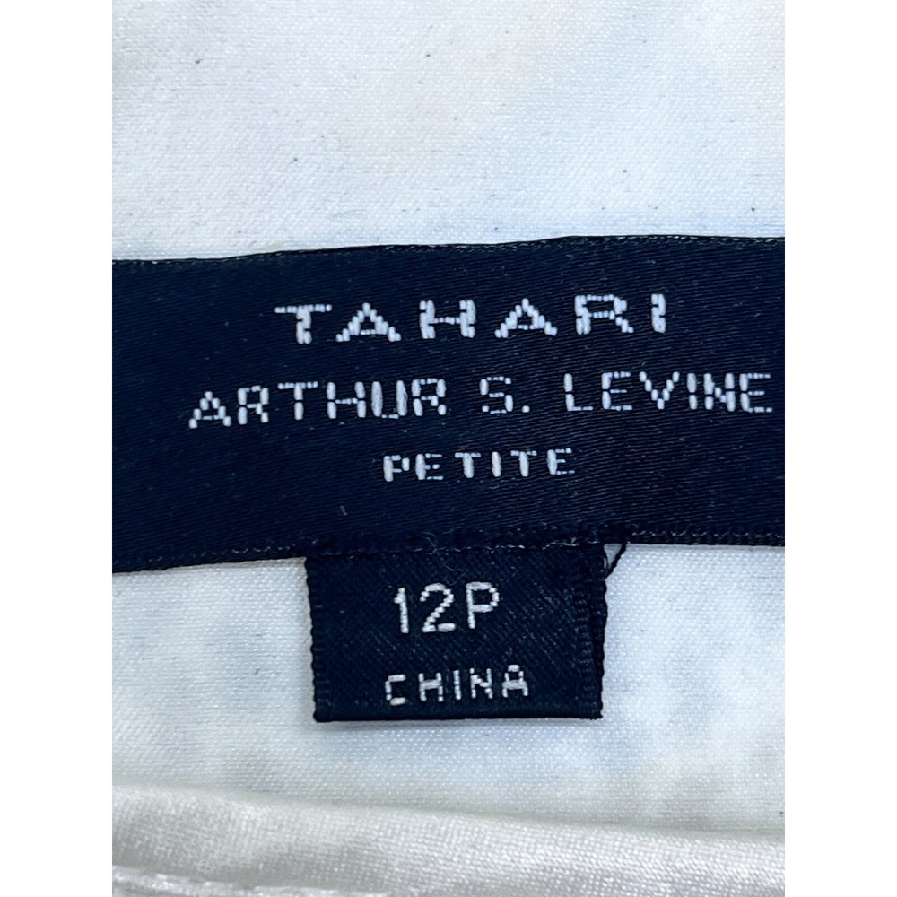 Tahari Arthur Levine Womens Solid Sheath Dress, Off-White, 12P Small stain‎ pics - Picture 3 of 8